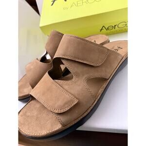 Aerosoles® Aer Go Taupe Sandals 11M Leap Year Size 11 M Leather Women's